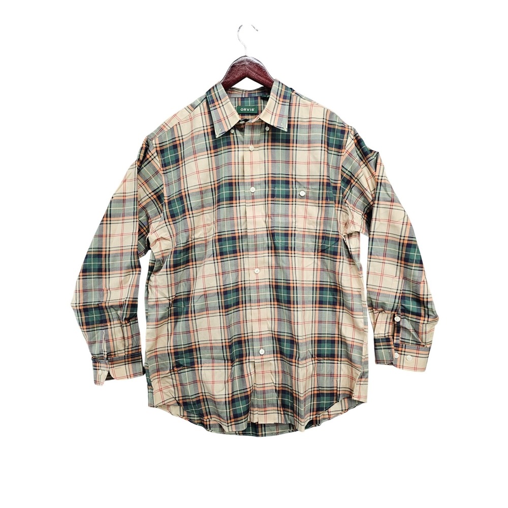 ORVIS Mens Long Sleeve Plaid Button Up Shirt Casual Outdoor Size‎ L